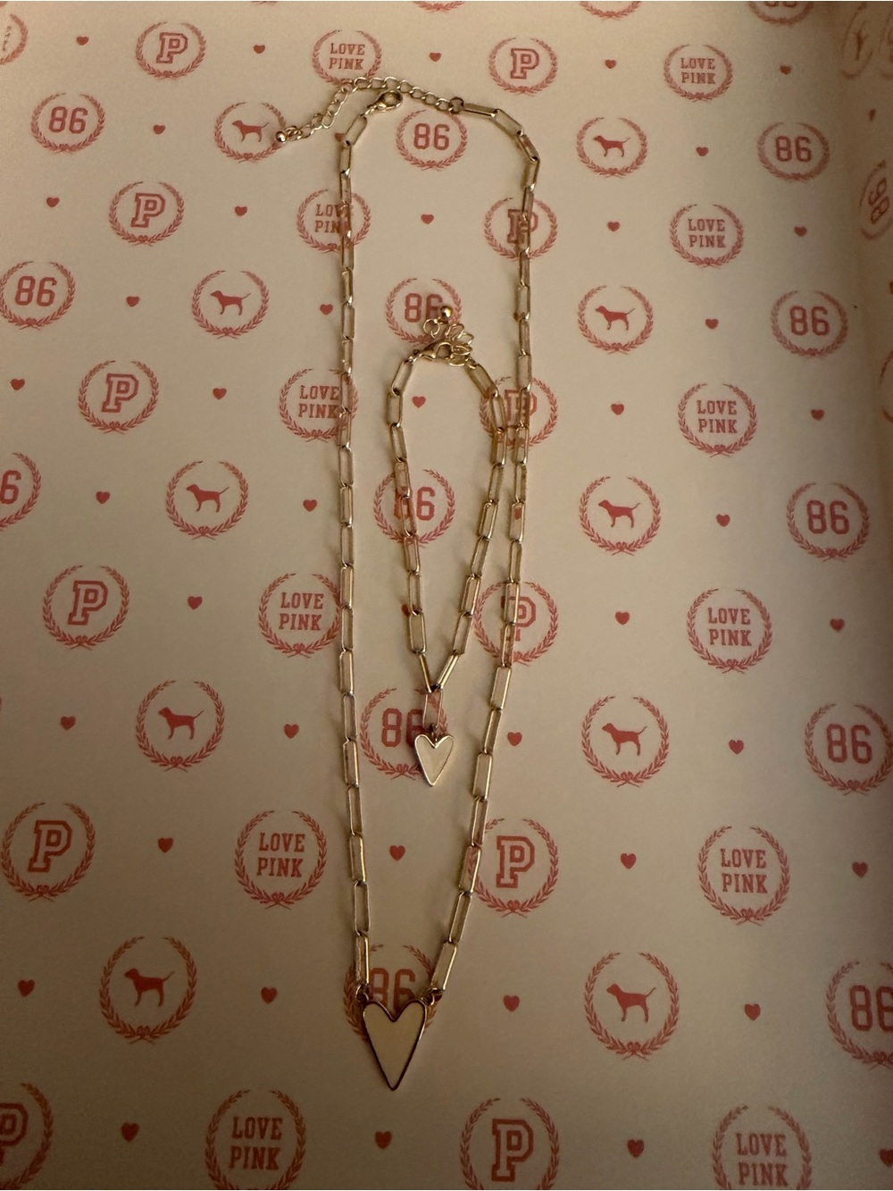 Uncommon James Enamel Heart Necklace & Bracelet Set